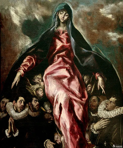 エル・グレコ《慈愛の聖母（La Virgen de la Caridad）》、カンヴァスに油彩：1603-1605、カリダー施療院。